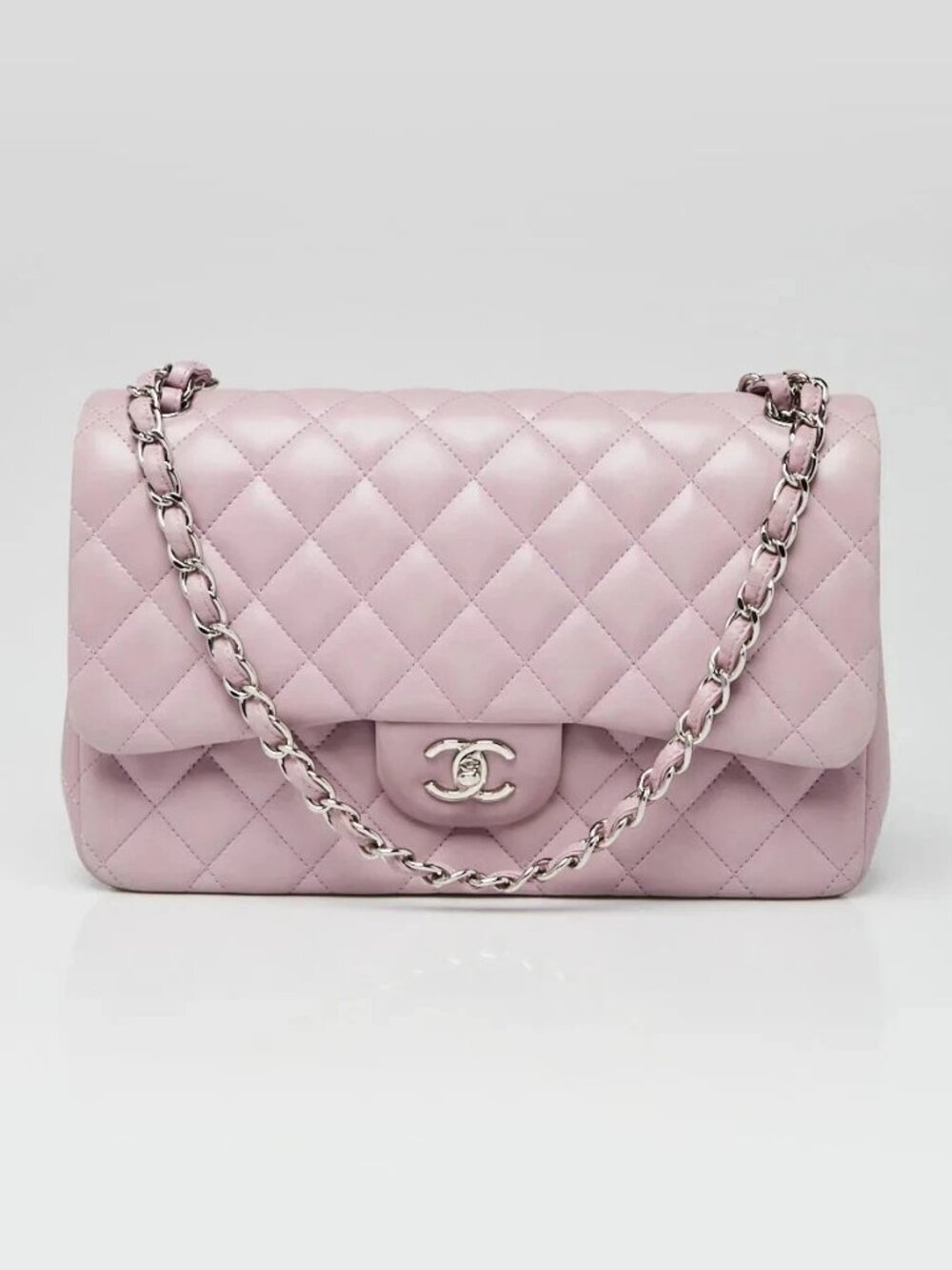 Chanel Vieux Rose Quilted Lambskin Leather Classic Jumbo Double Flap Bag